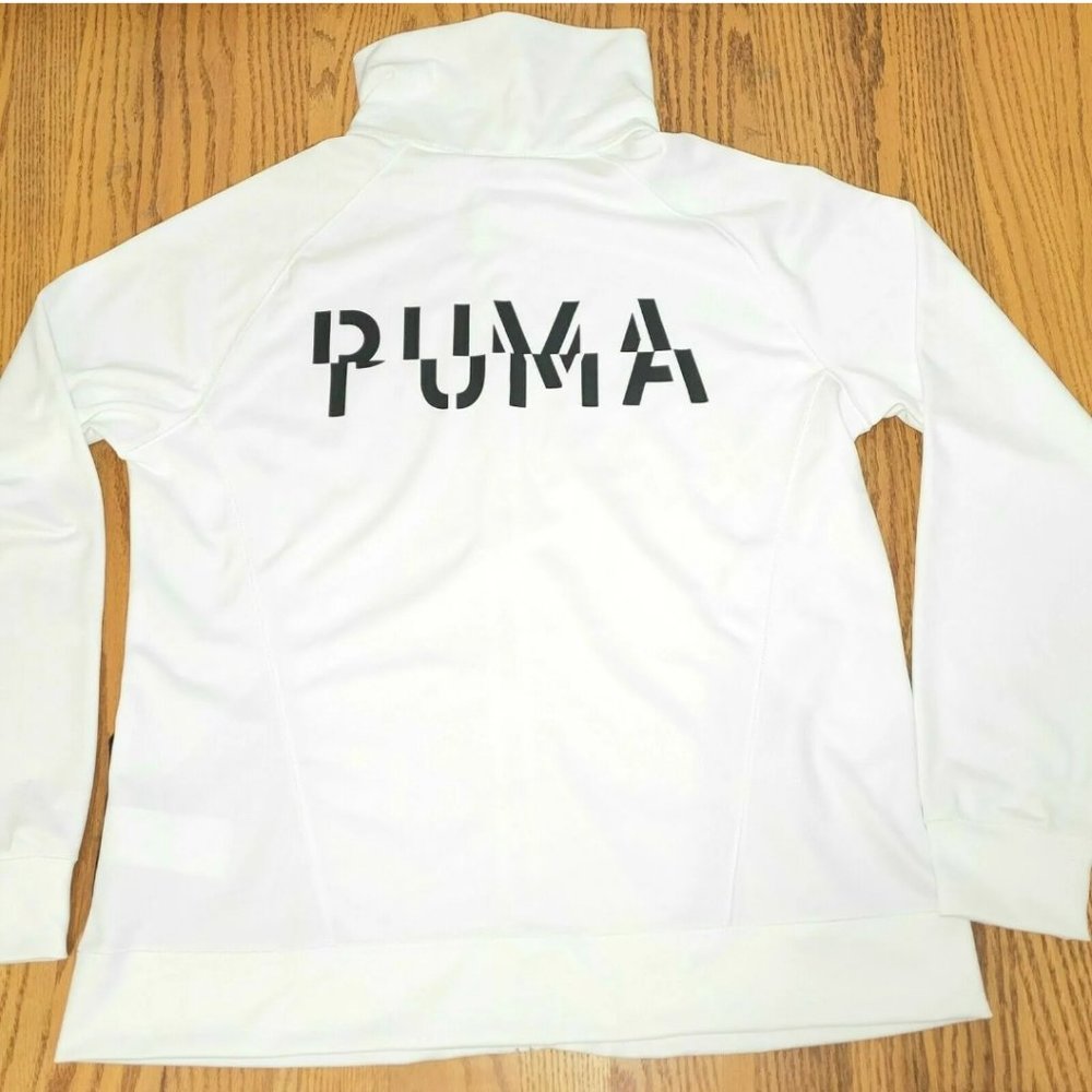 PUMA Dry Cell Training Jacket Womens Size XL Full Zip White and Black